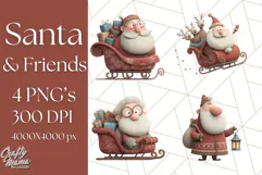 Santa Claus Clipart, North Pole Holiday PNG Graphics Product Image 1