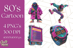 Forgotten 80s Cartoon Clipart PNG, Retro Animal Heroes Product Image 1