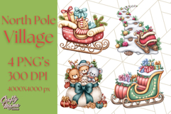 Christmas North Pole Village PNG Clipart, Cute Holiday Art Product Image 1