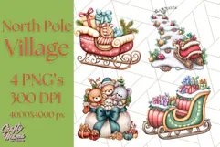 Christmas North Pole Village PNG Clipart, Cute Holiday Art Product Image 1