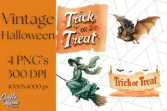 Vintage Halloween PNG Clipart, 1950s Retro Graphics Clip Art Product Image 1