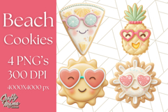 Summer Cookie Character PNG, Cute Beach Clipart Tropical Png Product Image 1