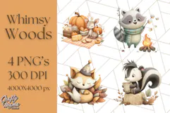 Whimsy Woods Harvest Festival Clipart PNG Files Product Image 1