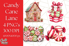Peppermint Candy Cane Clipart PNG, Christmas Sweet Street Product Image 1