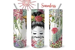 Tumbler PlantLife Succulents 20oz Skinny Product Image 1