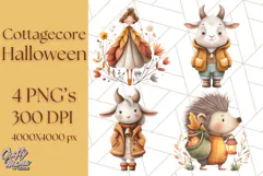Cottagecore Halloween Clipart Cozy PNG, Autumn Fall Png Product Image 1