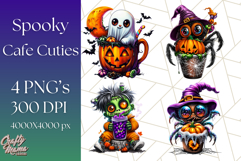 Spooky Café Cuties Halloween PNG Clipart, Holiday Elements Product Image 1