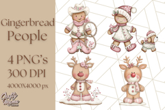 Gingerbread People Clipart, Cute Cookie PNG Illustrations Product Image 1