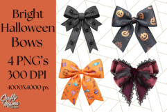 Halloween Bow Clipart, Bright Holiday Ribbon PNG Product Image 1