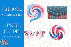 Patriotic Accessories Clipart PNG for 4th of July Product Image 1