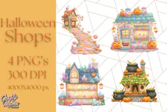 Halloween Candy Shop Clipart PNG, Trick or Treat Clip Art Product Image 1