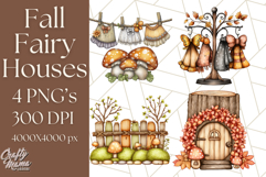 Fall Fairy House Clipart PNG, Autumn Homes and Decor Product Image 1