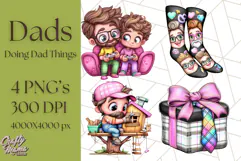 Father's Day Clipart PNG, Funny Dad Cartoon Clip Art Product Image 1