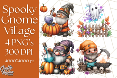 Spooky Gnome Village Clipart PNG Halloween Png Product Image 1