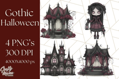 Gothic Halloween Clipart Dark Aesthetic PNG, Halloween Png Product Image 1