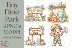Cute Cartoon Dinosaur Clipart PNG, Prehistoric Animals PNG Product Image 1