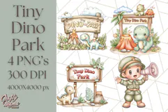 Cute Cartoon Dinosaur Clipart PNG, Prehistoric Animals PNG Product Image 1