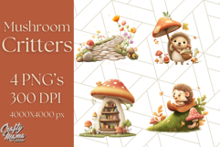 Whimsical Woodland Animal Village PNG Clipart Fantasy Forest Product Image 1