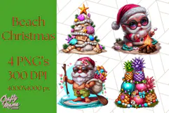 Summer Christmas Clipart PNG, Tropical Holiday Art Clip Art Product Image 1