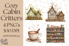 Cozy Cabin Critters Clipart PNG, Fall Animal Png Product Image 1