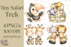 Cute Safari Animal Clipart PNG for Kids, African Wildlife Product Image 1