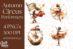 Autumn Circus Performers Clipart Vintage Characters PNG Product Image 1