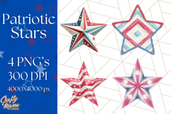 Patriotic Star Clipart PNG, Stars 4th of July PNG Graphic Product Image 1