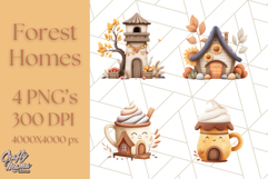 Autumn Treehouse &amp; Woodland Cabin PNG Clipart Product Image 1