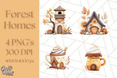 Autumn Treehouse & Woodland Cabin PNG Clipart Product Image 1