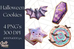 Halloween Cookie Clipart PNG, Spooky Sugar Treat Art Product Image 1