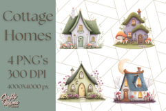 Whimsical Cottagecore Cottage PNG Clipart, Fairy House Png Product Image 1