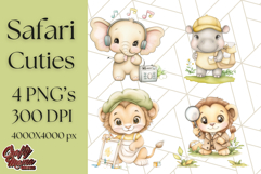 Safari Baby Animal Clipart PNG, Jungle Outfits Baby Animals Product Image 1