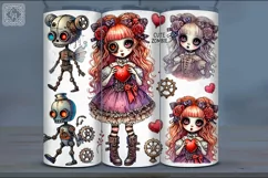 4 Zombie Doll. Valentines Tumbler Wrap Sublimations, 20 oz Product Image 4