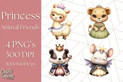 Princess Animal PNG Clipart with Crowns & Royal Accessories Product Image 1