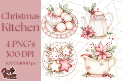 Christmas Cottagecore Kitchen Clipart PNG, Holiday Decor Product Image 1