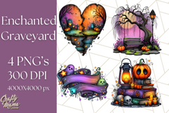 Enchanted Graveyard Halloween PNG Clipart Product Image 1