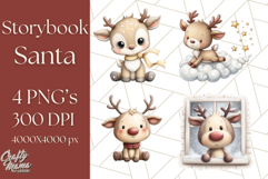 Storybook Santa &amp; Friends PNG Clipart, Christmas Png Clipart Product Image 1