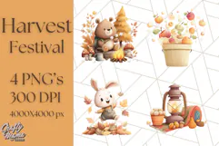 Woodland Autumn Animals PNG Clipart for Fall & Harvest Product Image 1