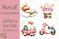 Royal Carriage & Princess Vehicle PNG Clipart for Fairytales Product Image 1