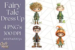 Fairy Tale Clipart PNG Magical Dress-Up Characters Product Image 1