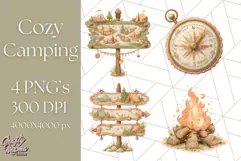 Camping Icons Clipart PNG, Adventure Outdoors Clip Art Product Image 1