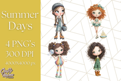 Summer Days Clipart, Whimsical Kids PNG Graphics Product Image 1