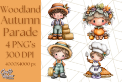 Woodland Autumn Parade Clipart PNG Fall Animals Product Image 1