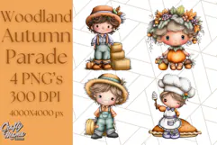 Woodland Autumn Parade Clipart PNG Fall Animals Product Image 1