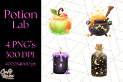 Hocus Pocus Potion Lab Clipart PNG Halloween Clip Art Product Image 1
