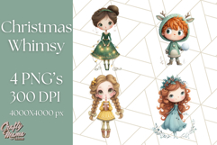 Christmas Whimsy Clipart, Holiday Kids PNG Graphics Product Image 1