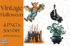 Vintage Halloween PNG Clipart, 1950s Retro Graphics Clip Art Product Image 1