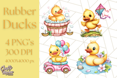 Summer Rubber Duck Clipart PNG, Cute Yellow Ducks Clip Art Product Image 1