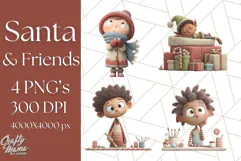 Santa Claus Clipart, North Pole Holiday PNG Graphics Product Image 1
