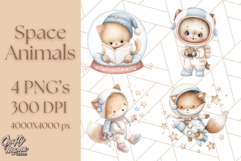 Kawaii Space Creatures Clipart PNG, Galaxy Alien Clip Art Product Image 1